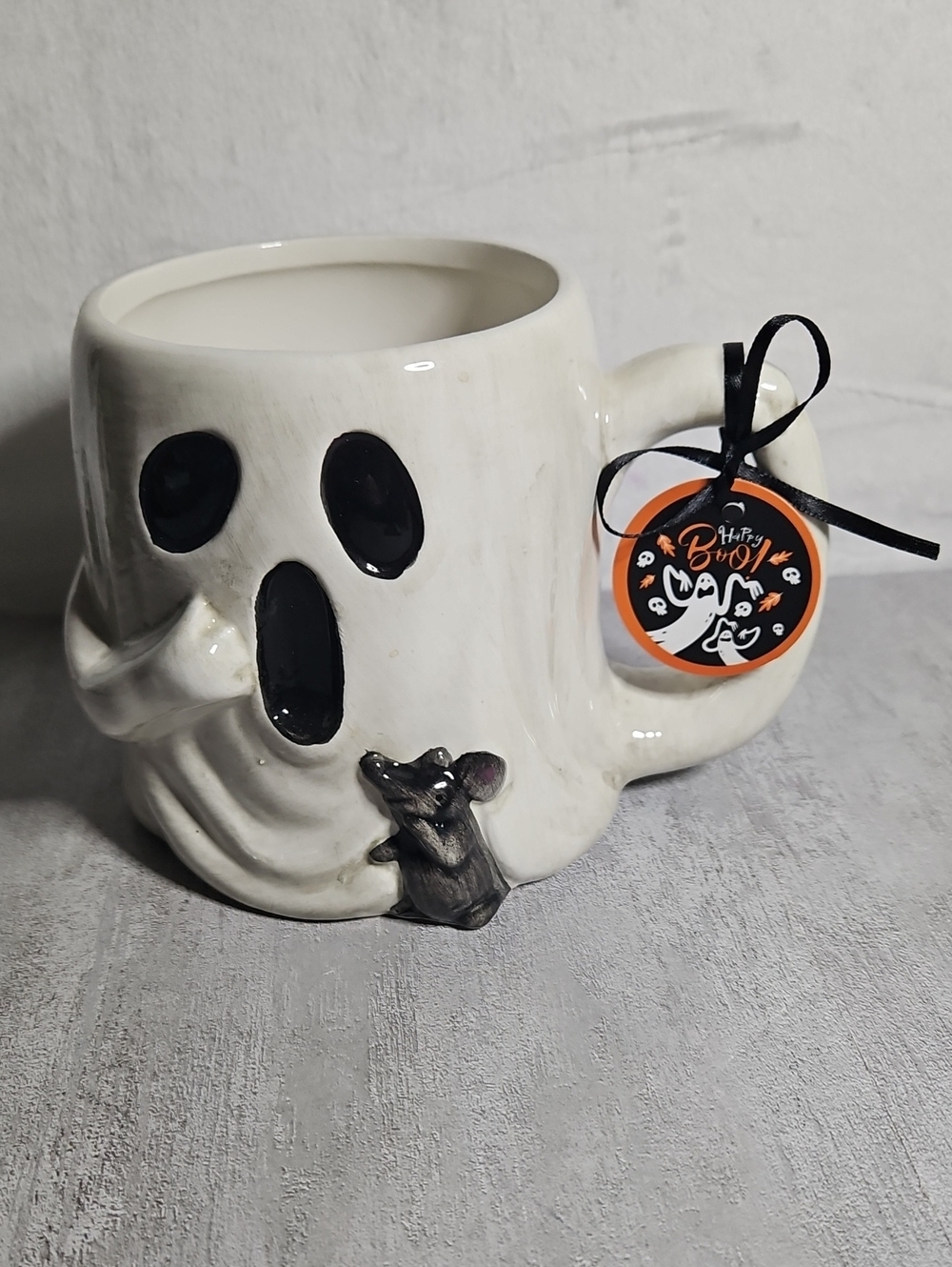 Blue Sky Clayworks "Ghost & Mouse" mug from their Halloween collection